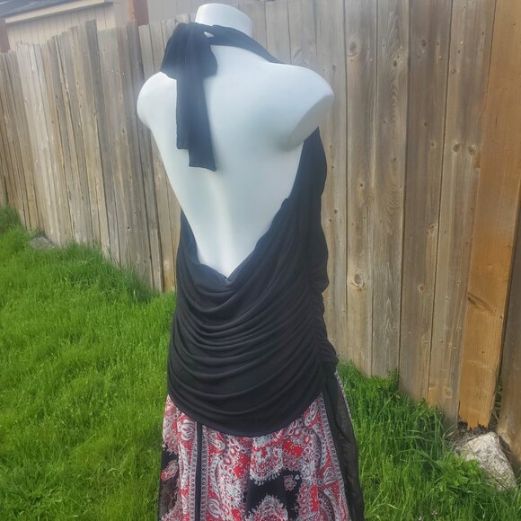 AGB Handkerchief halter-top Dress SZ 20 Plus size Made in USA Vintage - Picture 9 of 11